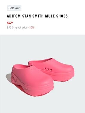 adidas chunky mule platform in bright pink